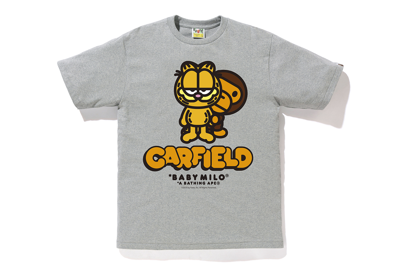 【L】BAPE X GARFIELD(ガーフィールド) tee Tシャツ