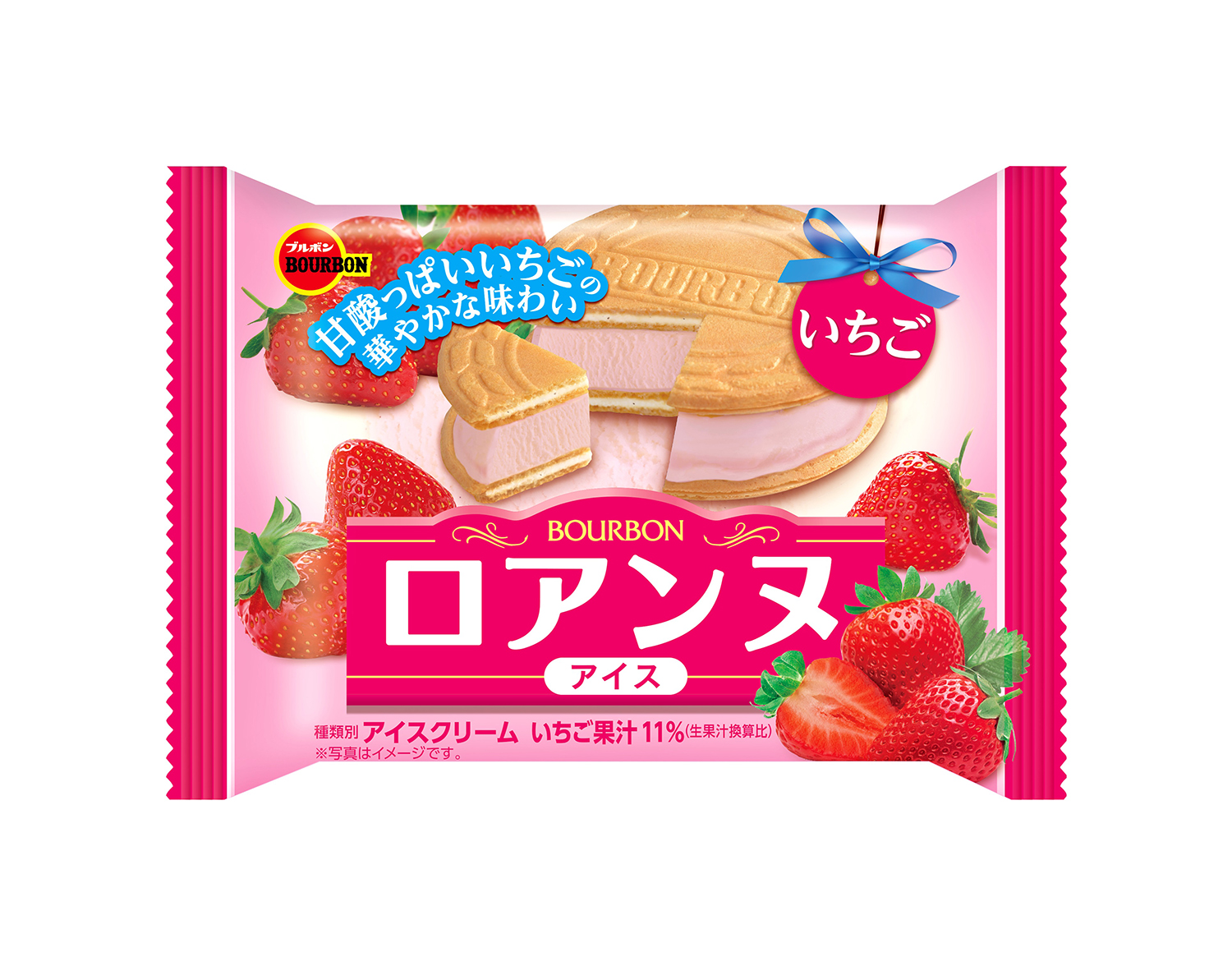 ブルボン いちごの華やかな味わいの お菓子アイス ロアンヌアイスいちご 新発売 Emo Miu エモミュー