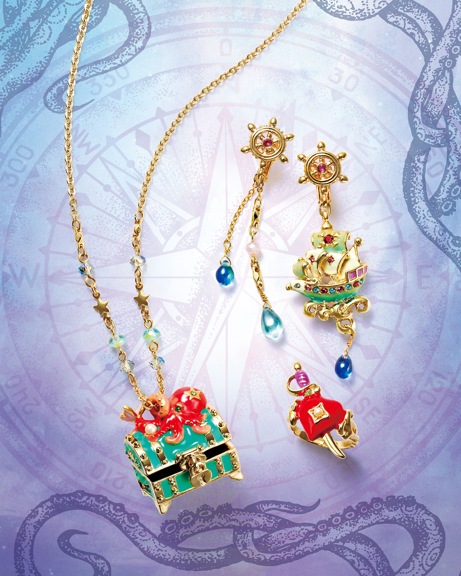 海賊船をイメージしたピアスや宝箱モチーフのネックレスなど！ANNA SUI 