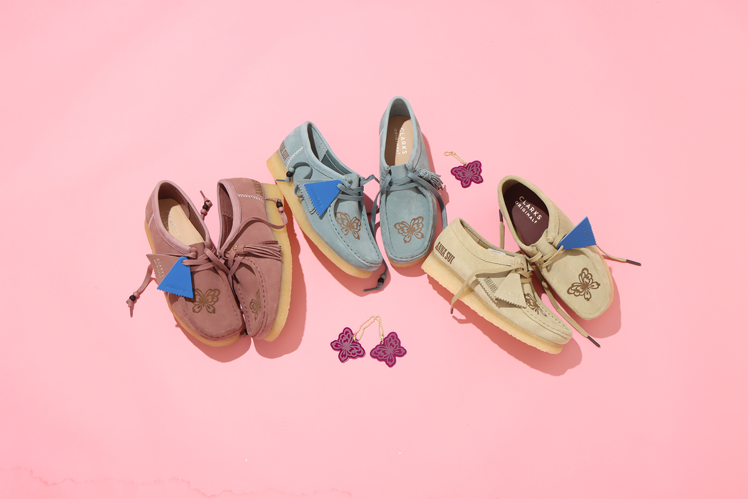 ANNA SUI × atmos × Clarks Originalsトリプルコラボが実現！蝶が 