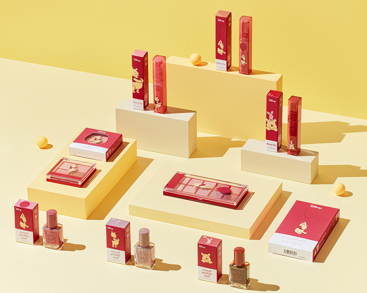 ディズニーストアに大人気の韓国コスメブランド Rom Nd ロムアンド 共同企画コスメ登場 デイリーで使えるリップティントやアイシャドウパレット ネイルがプーさんデザインに Emo Miu エモミュー