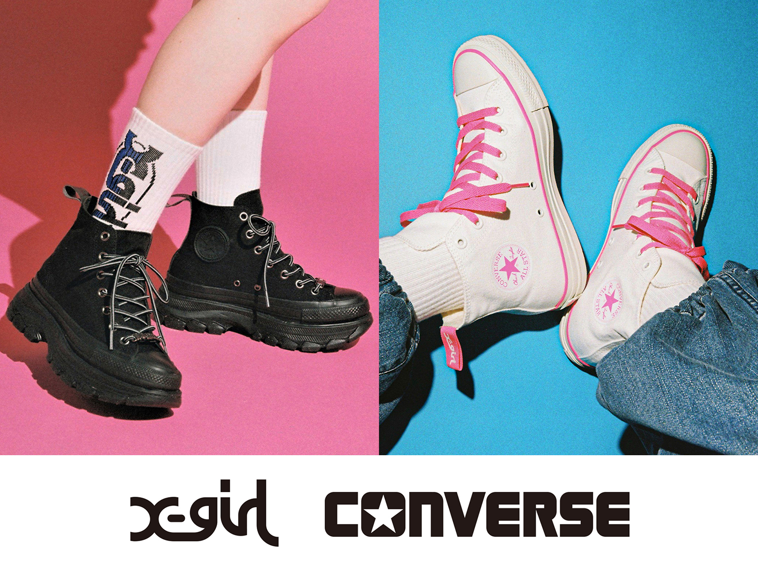X-girlがCONVERSE(コンバース)「ALL STAR」とコラボ！ホワイト×ピンク ...
