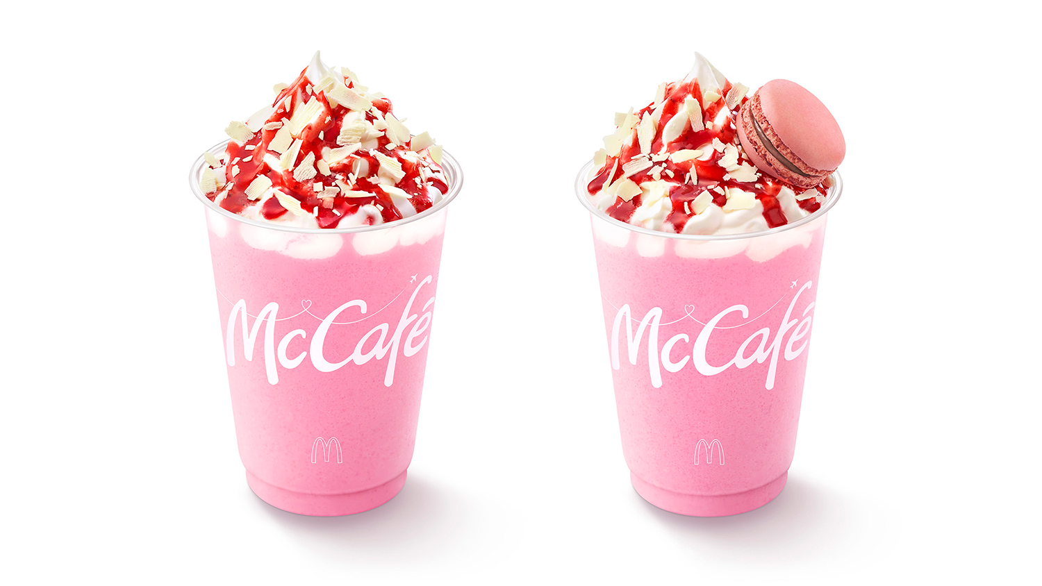 マクドナルド、期間限定フラッペ「ホワイトチョコストロベリーフラッペ