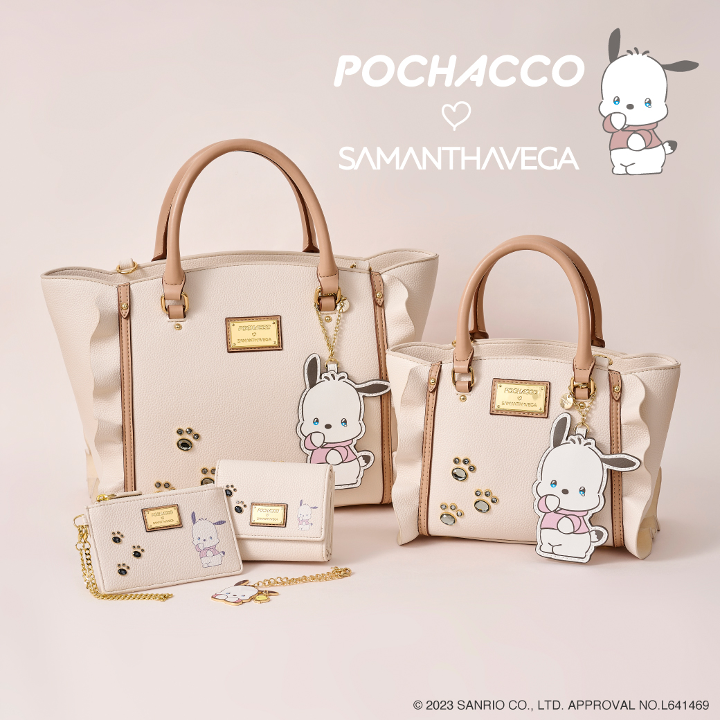 ポムポムプリン」をイメージした黄色のフラッター・折財布・チャーム 