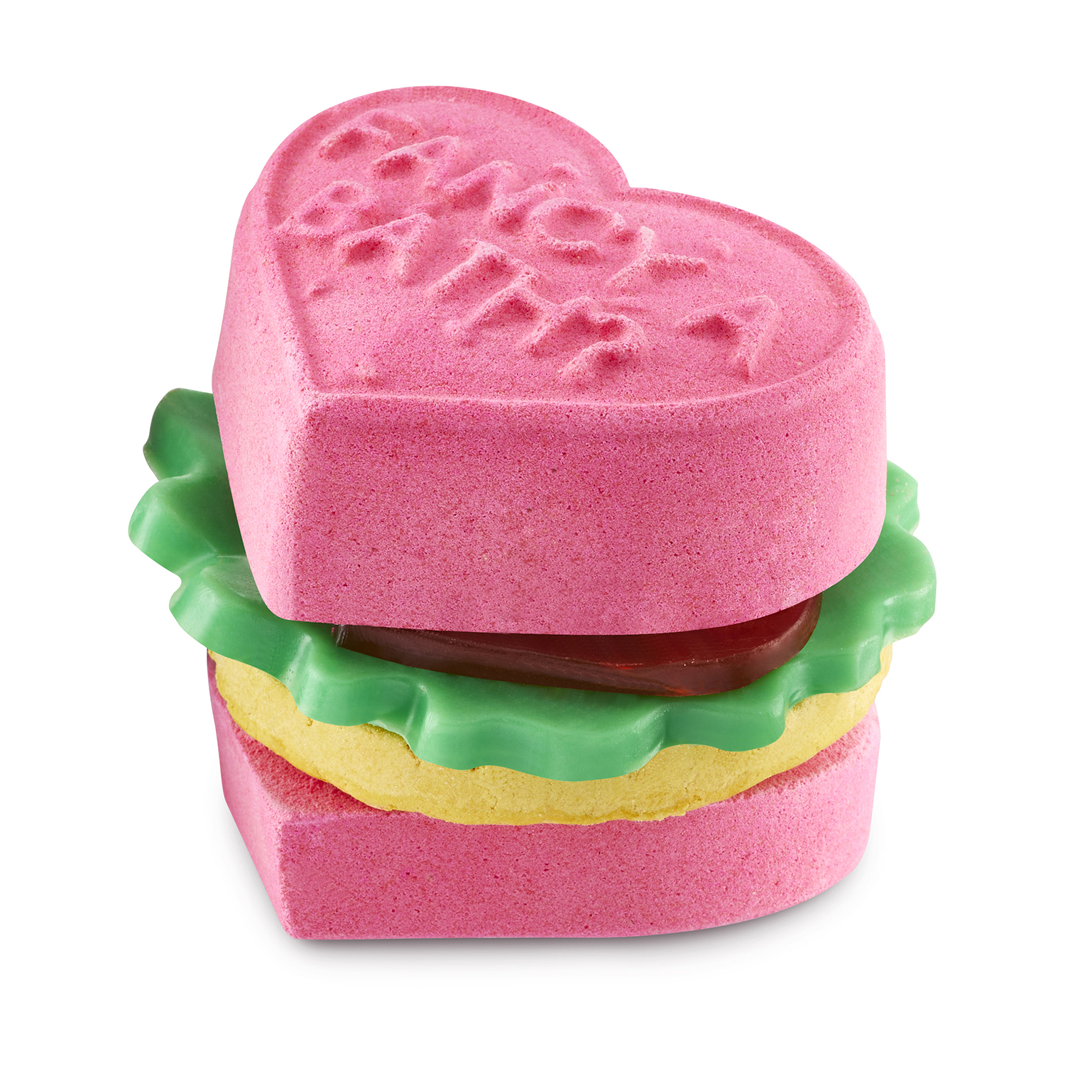 ハートのピンクバーガーやラブポーションなどときめくバスタイムが 