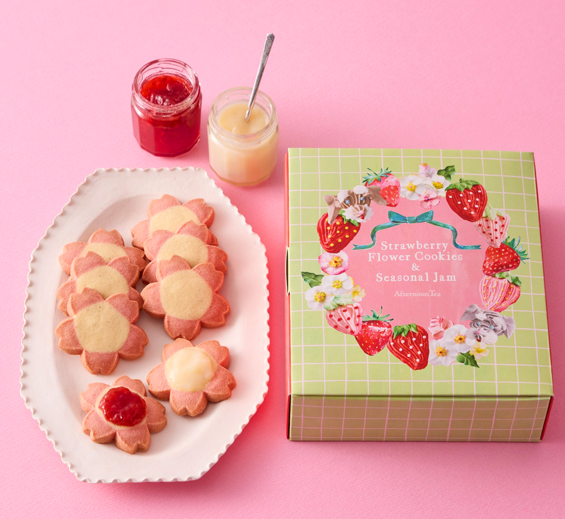 Afternoon Teaにお花のような“いちごクッキー”や紅茶と楽しむ羊羹など 