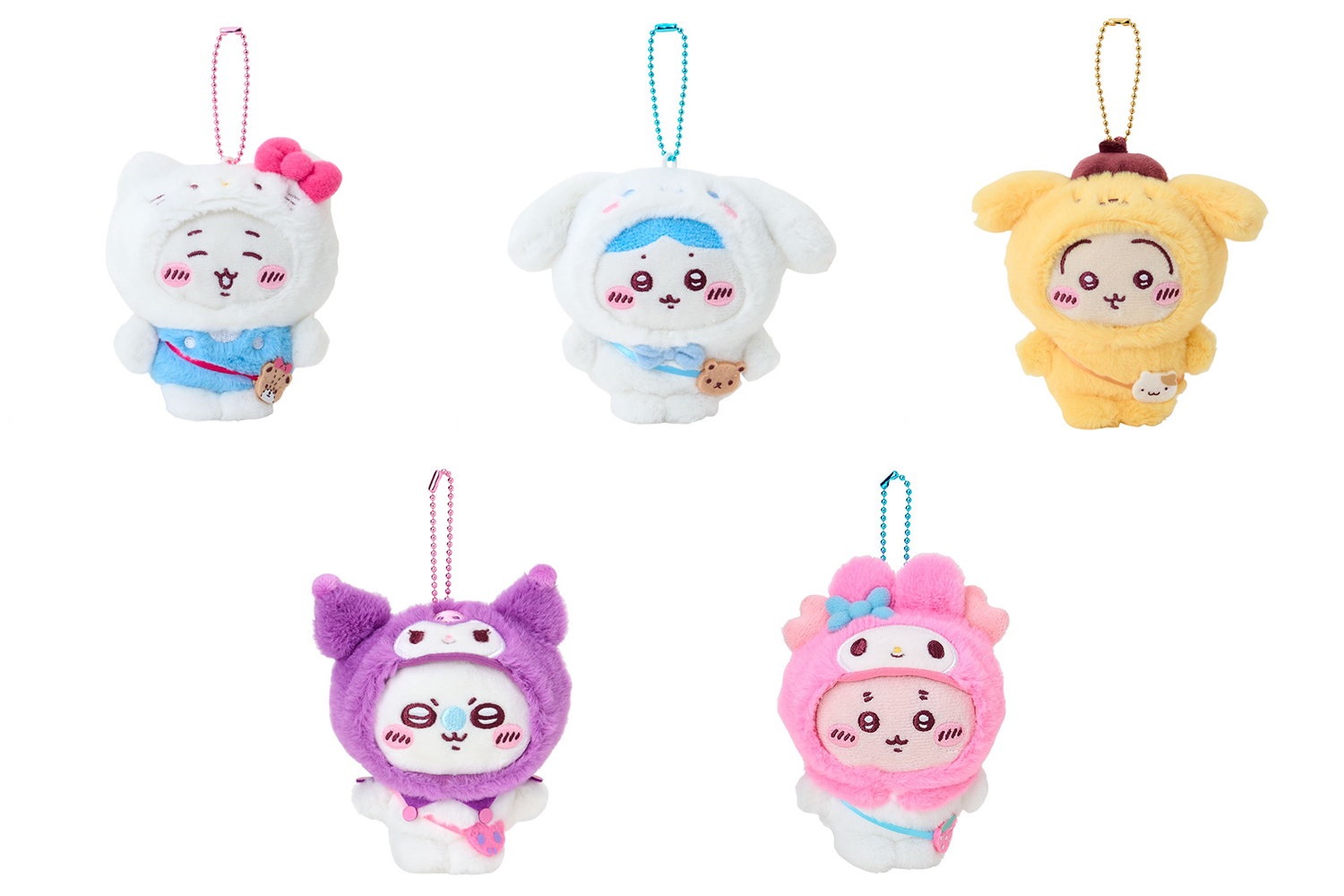 ちいかわ サンリオキャラクターズ マスコットホルダー うさぎ ポムポム ちいかわ　サンリオキャラクターズ マスコットホルダー ポムポムプリン　うさぎ